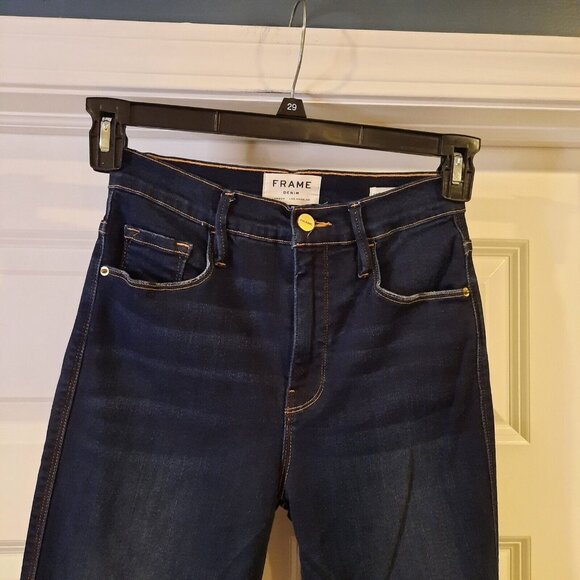 Frame Jeans Womens 25 Le Sylvie Slender Straight Ankle High Rise Side Split Hem‎ - Picture 3 of 13
